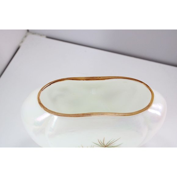 Consolidated Glass Pinecone Vase Con Cora Iridescent Hand Painted Vintage 89079 - Picture 7 of 7